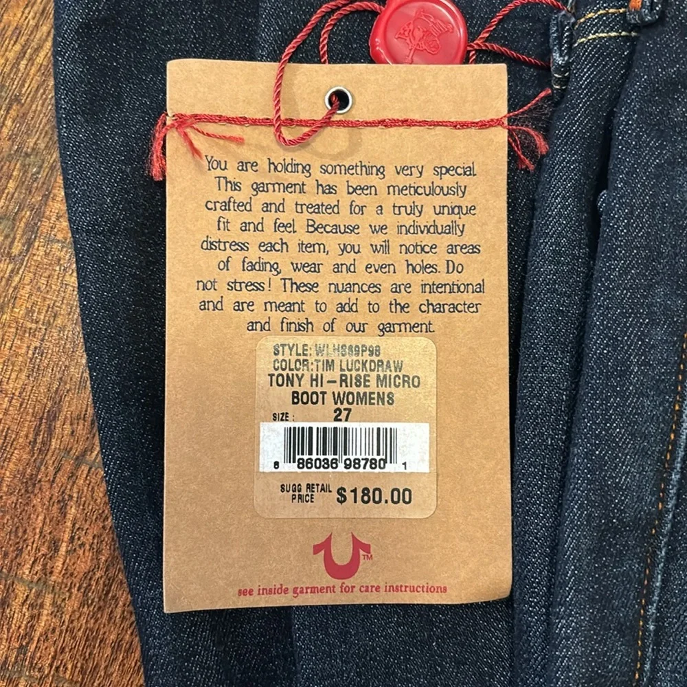 NWT True Religion Boot Cut Jeans Tony Hi-Rise Micro Boot Cut - Picture 5 of 7